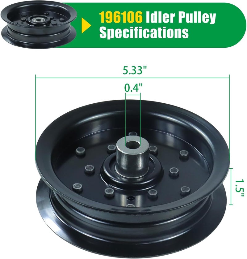 POSFLAG 532196106 Husqvarna Idler Pulley Replaces 197379 Idler Pulley Craftsman, 532197379 Husqvarna Idler Pulley, 532196106 Idler Pulley, 196106 for Husqvarna Z254 YTH22V46 LGT2654 YTH2348 Tractors - Image 4